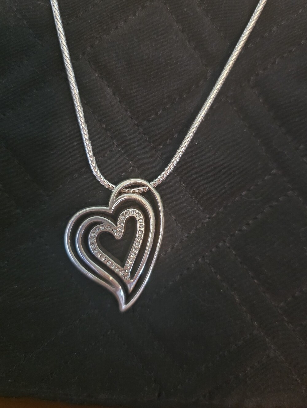 Brighton Infinity Sparkle Petite Heart Necklace Like New!